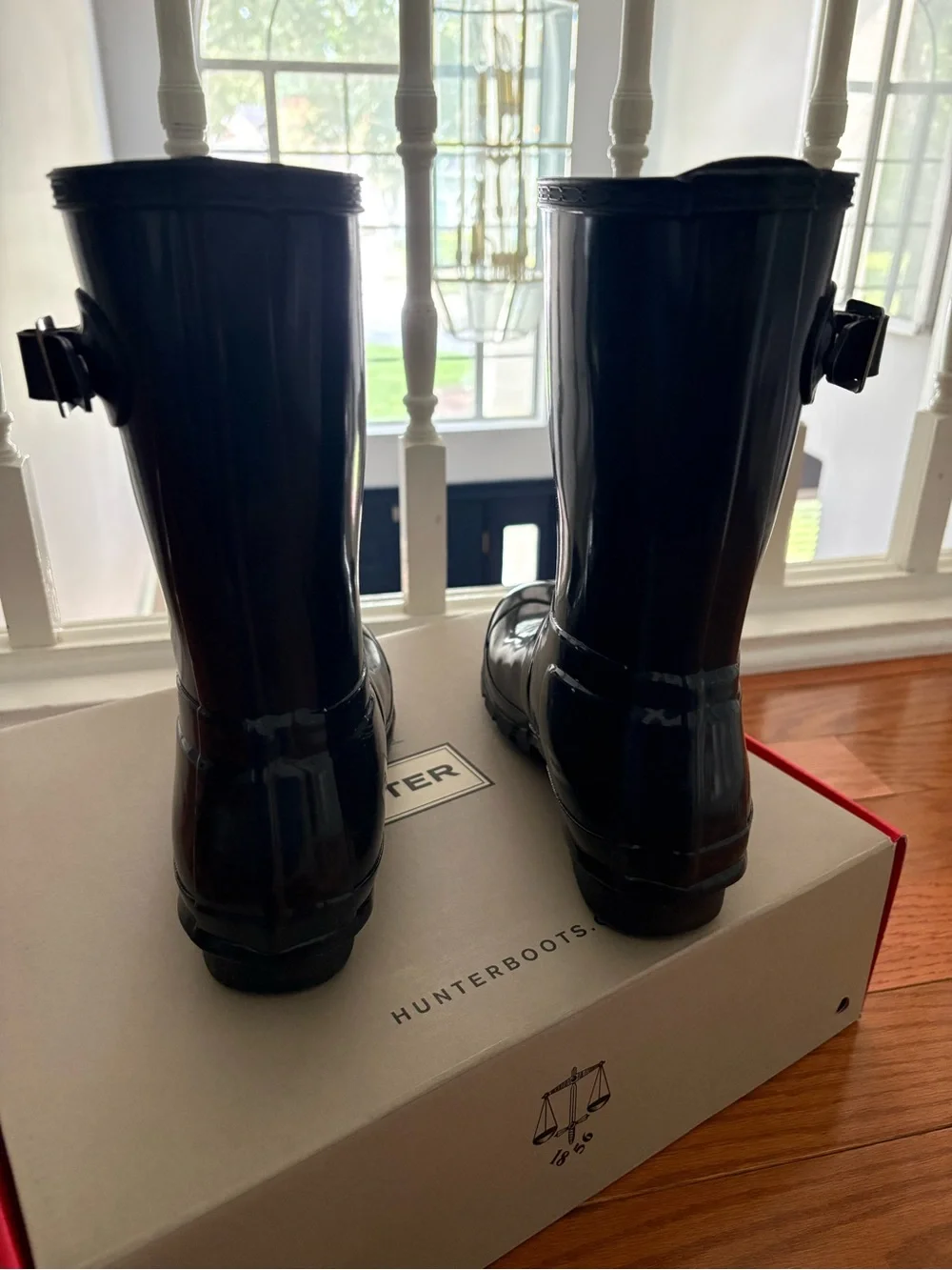 Hunter Glossy Black Mid-Calf Rain Boots
